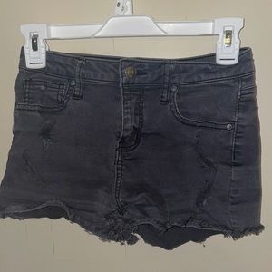 mid rise black shorts